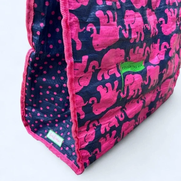Lilly Pulitzer “Tusk in the Sun” – Pink Elephant Market Tote Bag (2013) - Picture 4 of 7
